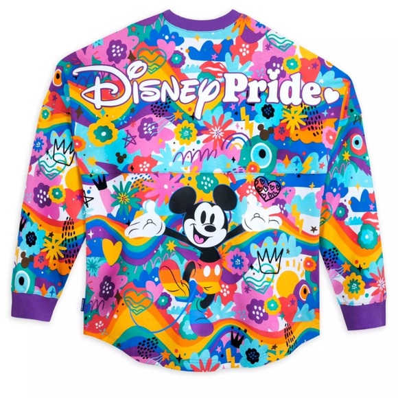 Disney Tops - Disneyland Spirit Jersey Pride Collection Adult S Colorful Artsy Gay Day Floral
